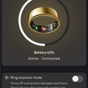 Oura Ring Gen Health Tracker - Gold Generation 3 Size 9 with charging base